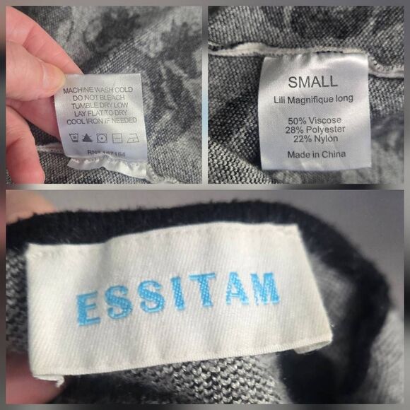 Essitam Lili Magnifique Long Jacquard Tapestry Viscose Blend Cardigan Sz. S - Picture 7 of 8